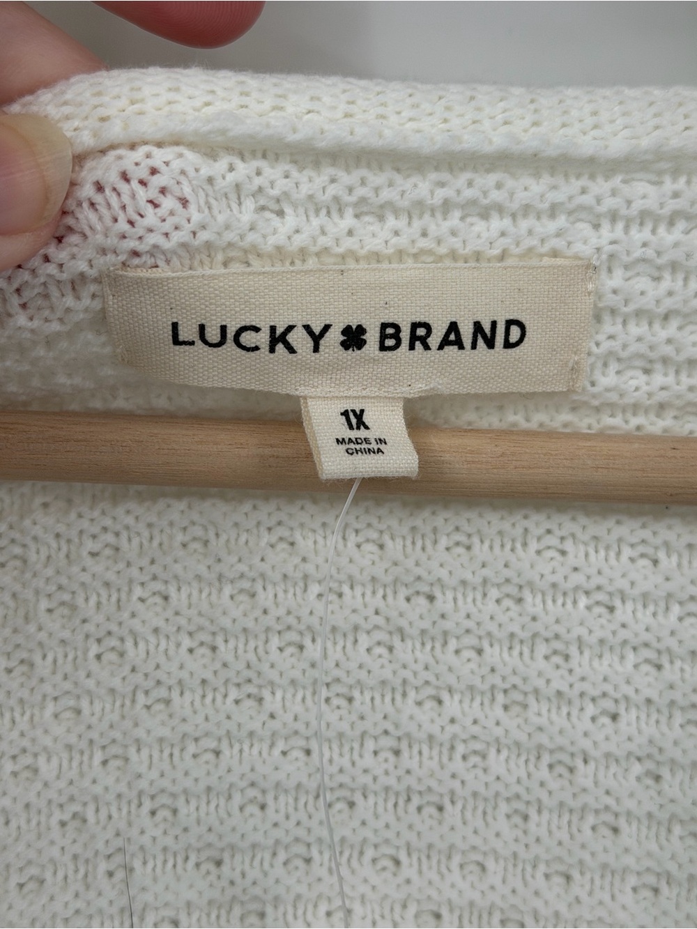 NWT Lucky Brand striped coastal boxy cotton blend v neck sweater size 1X ribbed - Picture 3 of 9